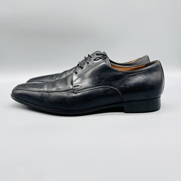 Santoni Shoes Mens 9.5 Black Leather Oxford Lace Up Dress Apron Toe Slip On main image 10